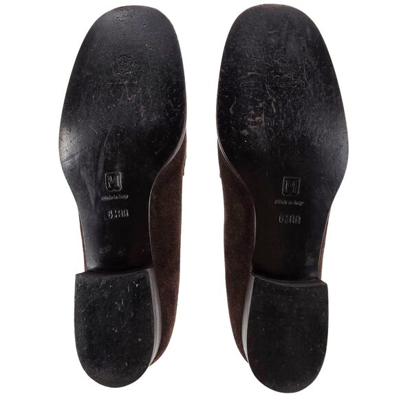 Bruno Magli Italy Womens 6.5AA Brown Suede Leather Dress Shoes Horsebit Loafers - Picture 3 of 12